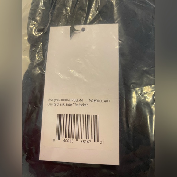 NWT Lunya Washable Silk Quilted Side Tie Jacket in Navy Size Medium - Picture 10 of 13